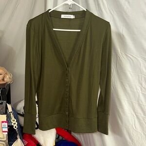 Green Snap Up Cardigan